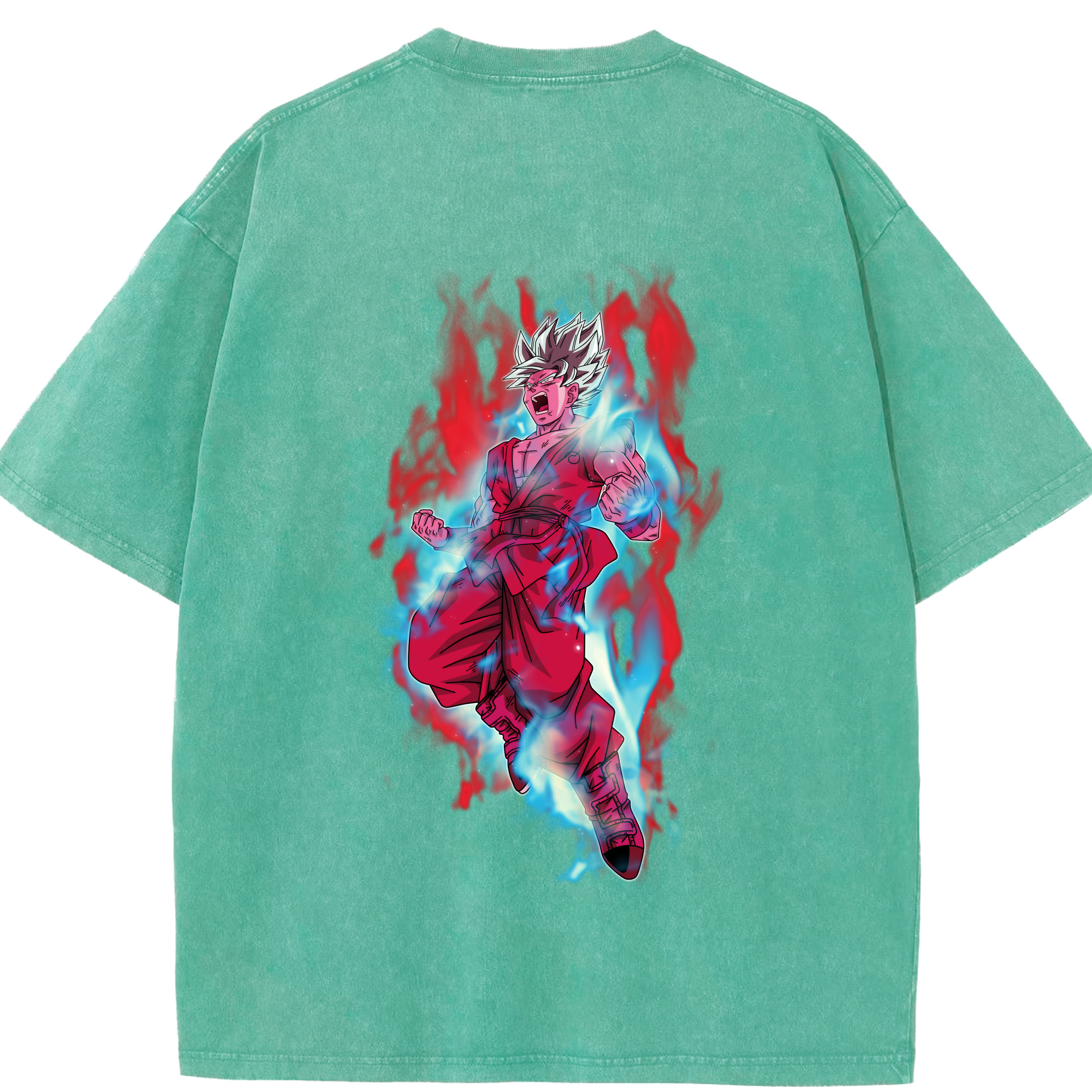（画像用） ドラゴンボール 孫悟空（そん ごくう）Son Goku カカロット DRAGON BALL Kakarotto 綿100% ヴィンテージ風 半袖Tシャツ（背面プリント）